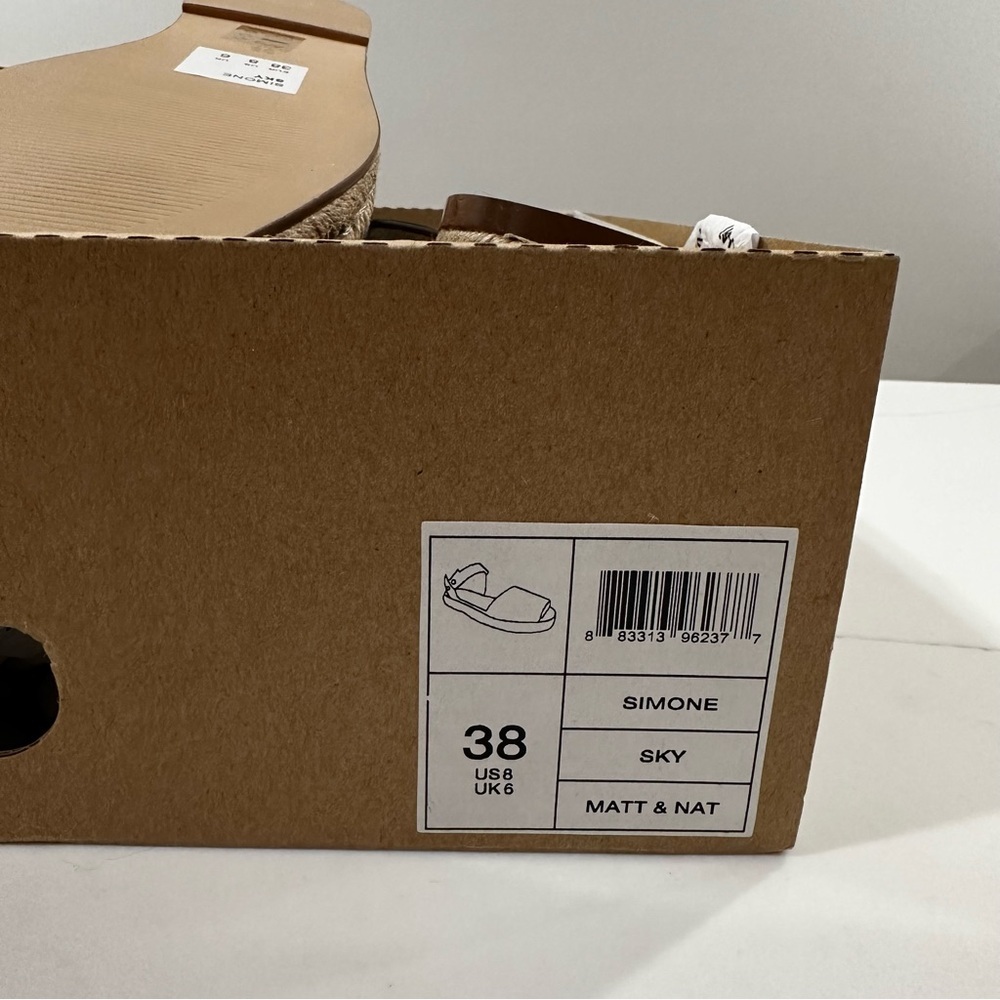 NWT: MATT & NAT SIMONE VEGAN ESPADRILLE SANDALS | sky blue | sz: 38 - Picture 6 of 13